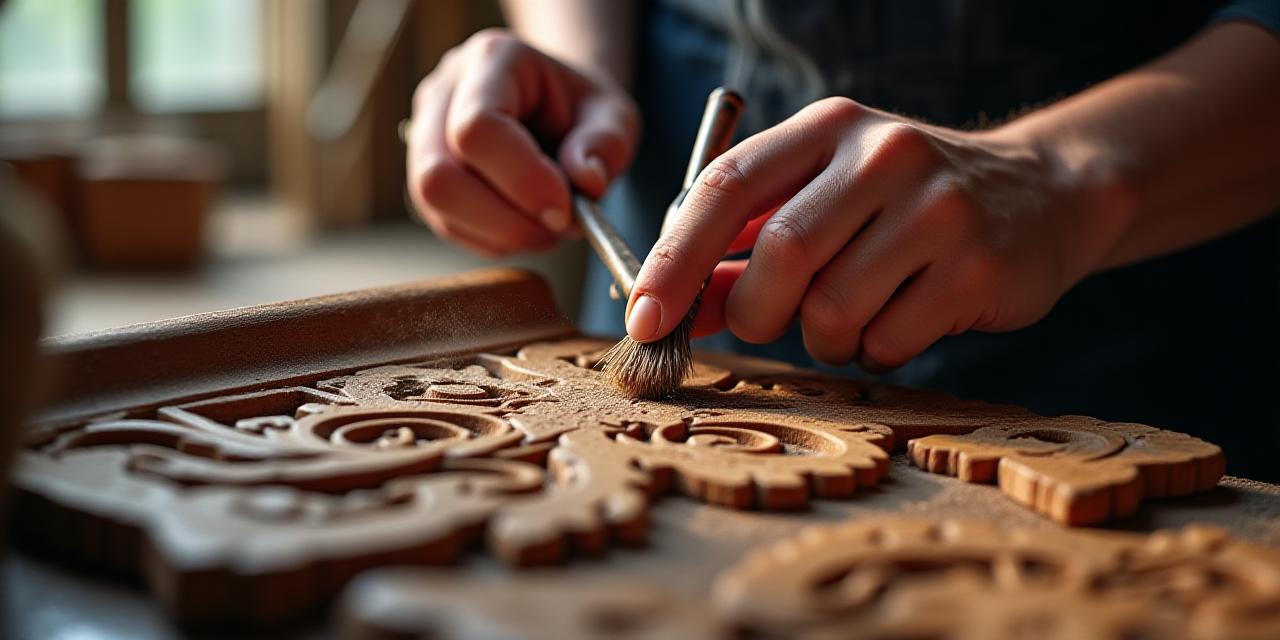 Un restauratore al lavoro con strumenti di precisione